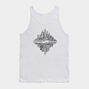 New York London Reversible Skylines Tank Top